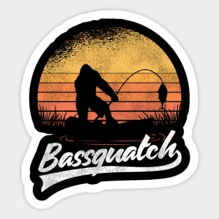 Funny Bigfoot Sasquatch Fishing Gift Vintage Retro Sticker